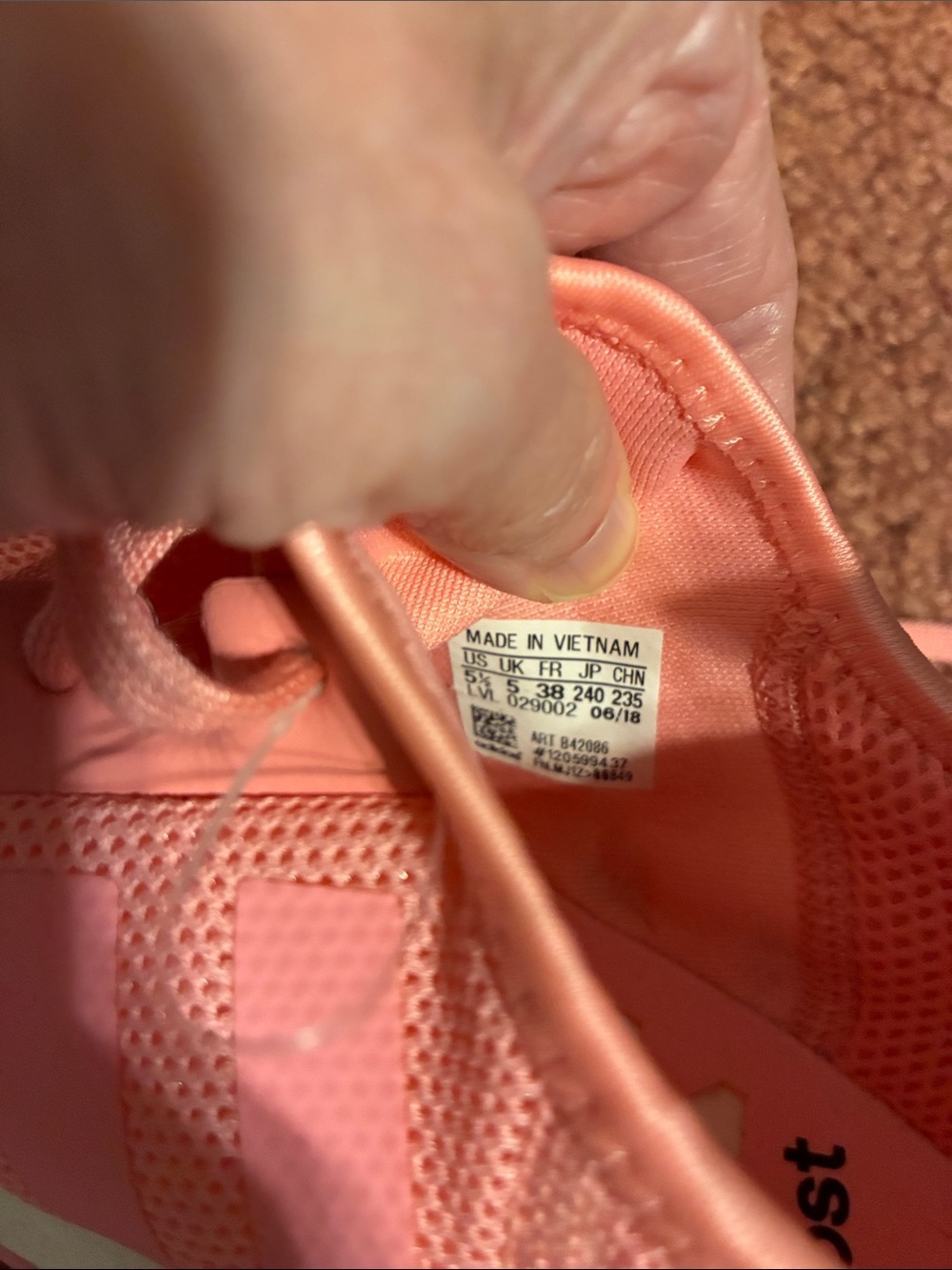 Women’s Adidas Athletic Sneakers - Breathable Lace-Up Pink colored Shoes, Size 8 - Picture 12 of 13